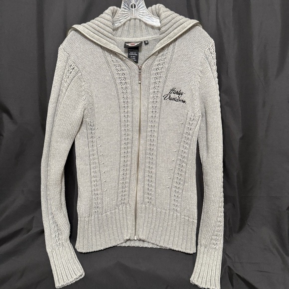 Harley-Davidson Sweaters - Harley-Davidson Women's Knit Cardigan, size M, light gray